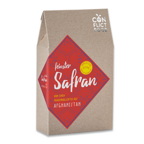 Safran-Verpackung von schräg vorne
