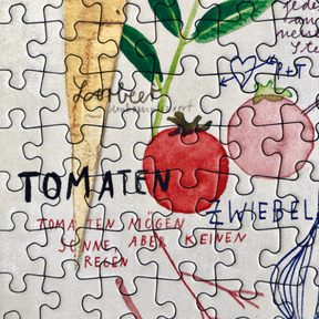 Nahaufnahme vom Puzzle – Tomaten