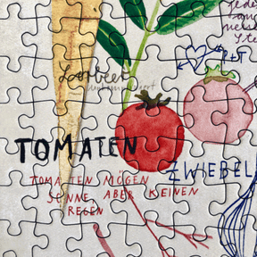 Nahaufnahme vom Puzzle – Tomaten