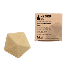 Hydrophil festes Shampoo Birke mit Packung