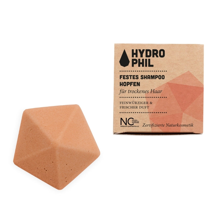 Hydrophil festes Shampoo Hopfen mit Packung