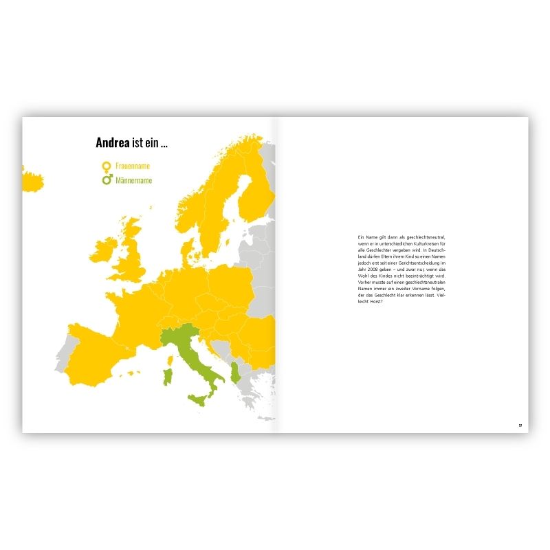 Atlas: 100 Karten über Sprache Vorname Andrea