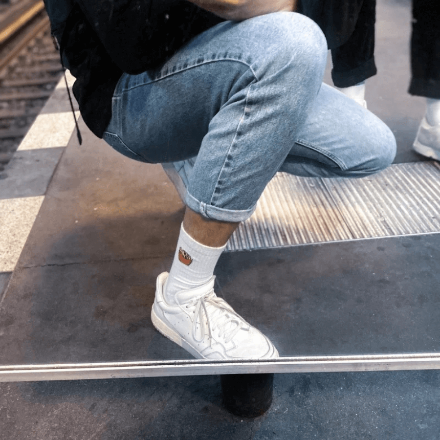 Mstry Socken Pommes am Fuß mit Streetwear