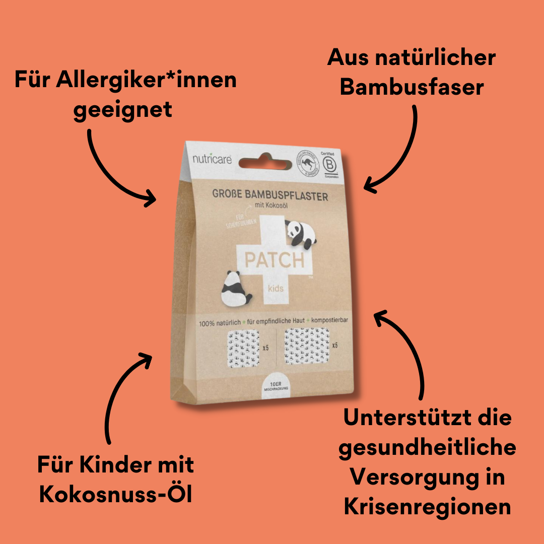 PATCH Kokosnuss 10er Packung von vorne auf Deutsch mit Impact