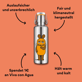 soulbottle steel Die Abenteuer Maus von vorne mit Impact