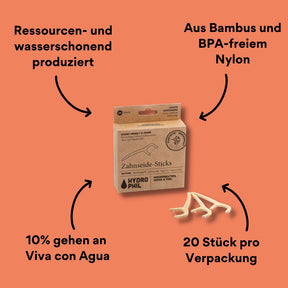 Zahnseide Sticks mit Verpackung und Sticks mit Impact