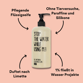 Cucumber Lime Flüssigseife von vorne mit Impact
