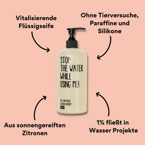 Honey Lemon Flüssigseife von vorne mit Impact
