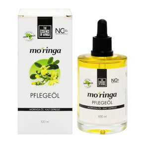 Moringa Öl von The Essence of Africa in der Flasche mit der Verpackung