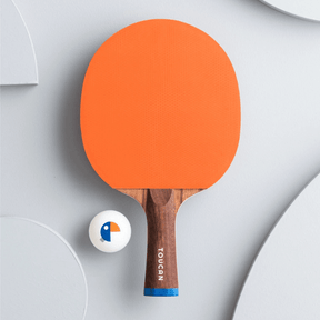 Toucan Tischtennisschläger in Orange mit Ball