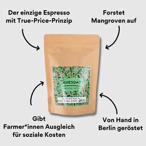 Truesday Espresso House Blend Verpackung mit Impact