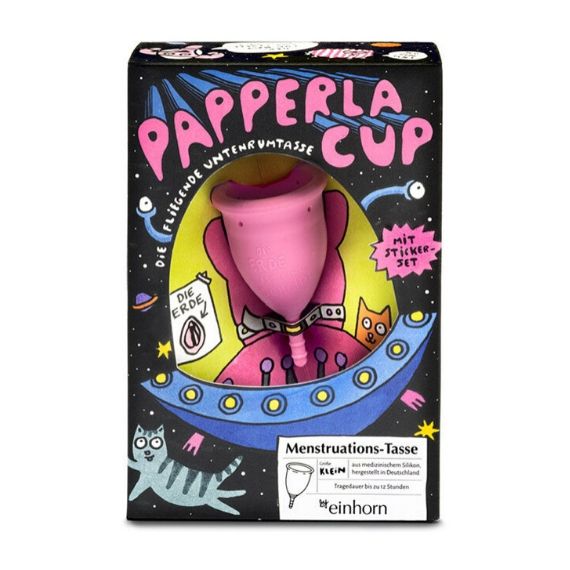 einhorn Papperla Cup Menstruationstasse klein pink in Packung