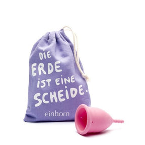 einhorn Papperla Cup Menstruationstasse klein pink mit beutel
