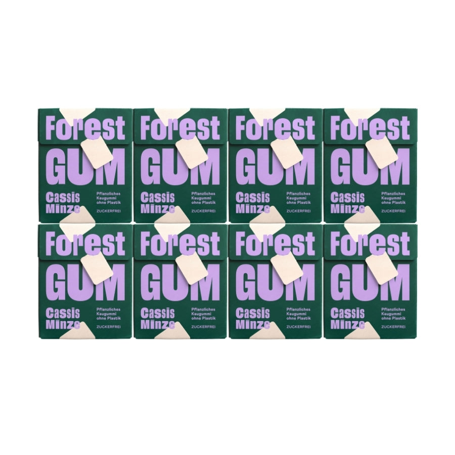 Forest Gum Cassis Minze Kaugummi in der 8er Packung