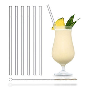 Glasstrohhalme 23 cm gerade mit Bürste