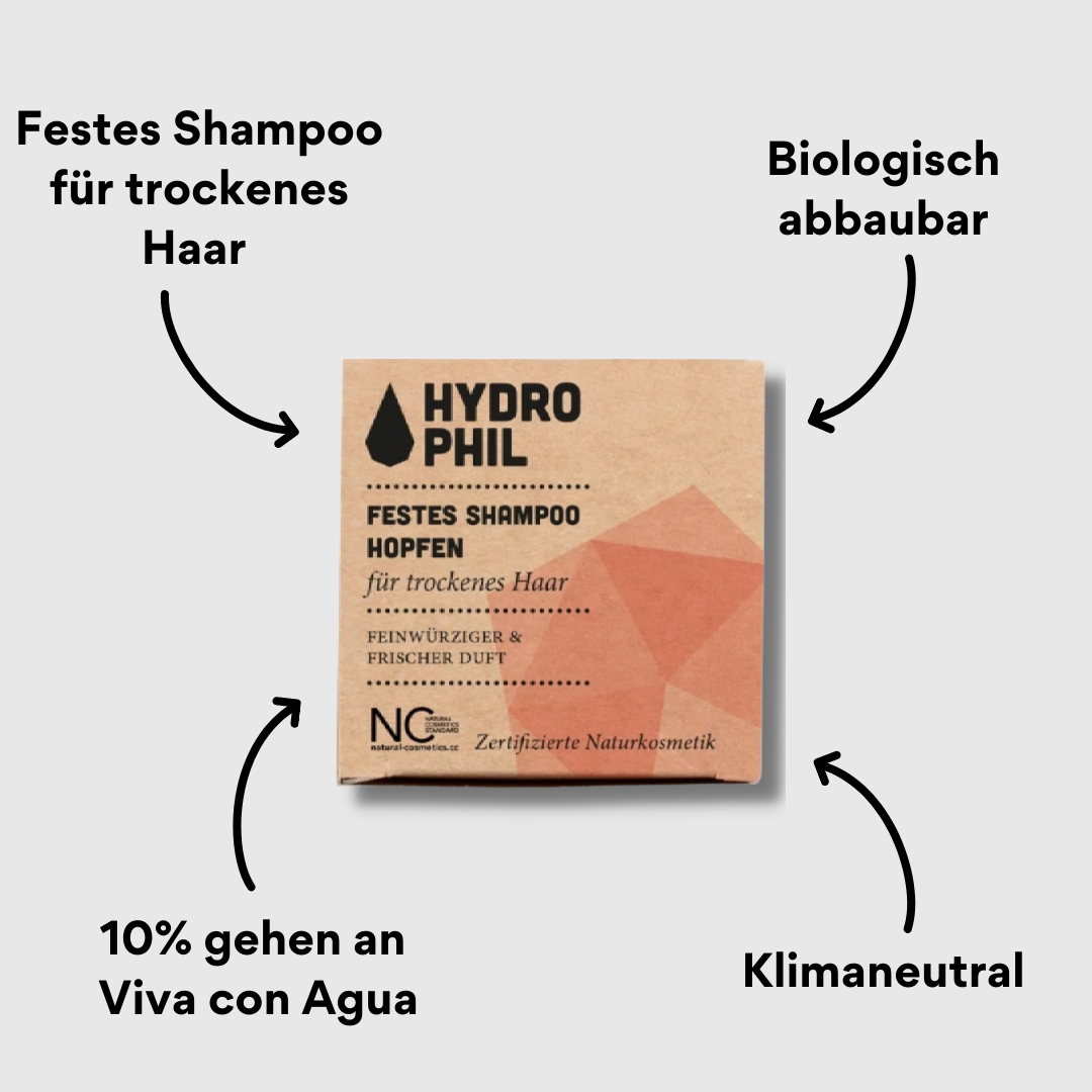 Hydrophil festes Shampoo Hopfen mit Packung mit Impact