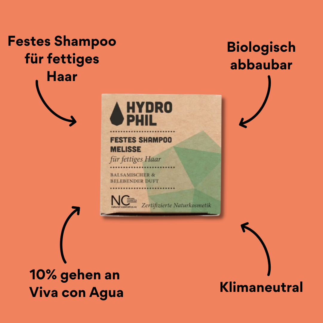 Hydrophil festes Shampoo Melisse mit Packung mit Impact