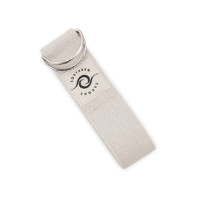 Weißer Yoga Gurt von oben